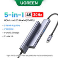 UGREEN USB HUB 4K120Hz DP Type-C to 4K60Hz 2xHDMI SD/TF RJ45 3.5mm USB3.2 Gen2 10Gbps Data for Laptop Dell HP Lenovo Accessories