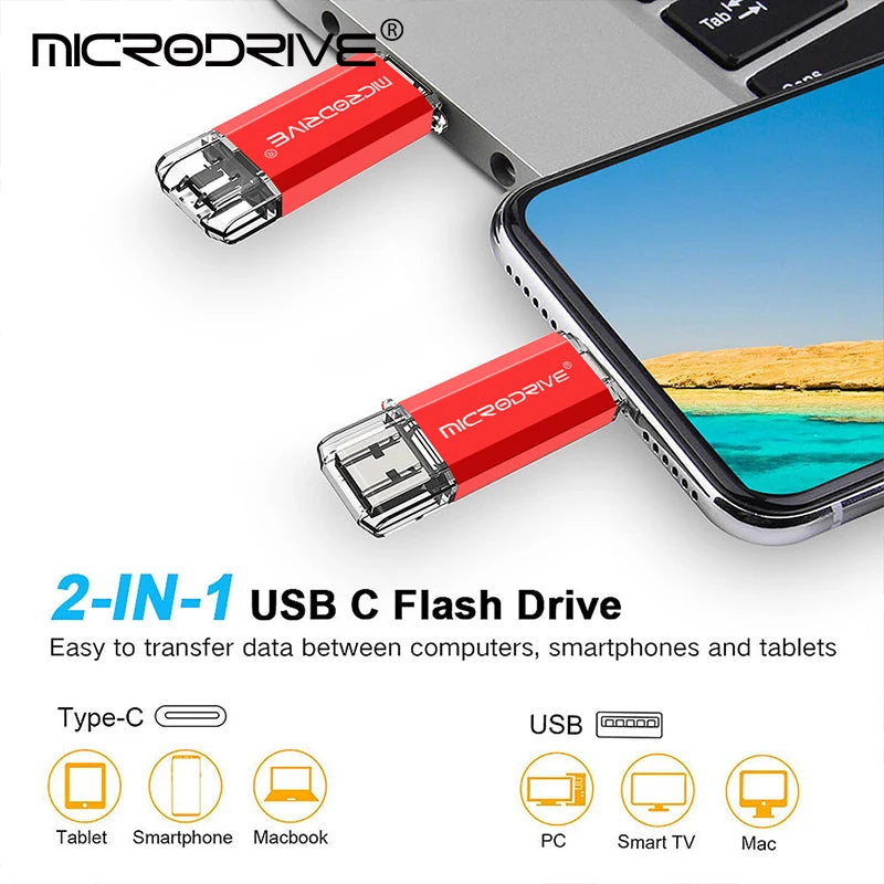 Android OTG 2 in 1 USB Flash Drives 1GB 4GB 8GB 16GB Type-C Micro 256GB 128GB 64GB 32GB Pendrives Pen Drive Cle For Phone