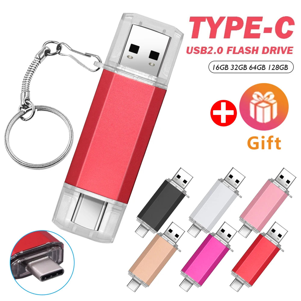 USB flash drive Type-C high Speed drive 256GB 128GB 64GB 32GB 16 GB 8 GB 4GB external storage double Application Micro USB Stick