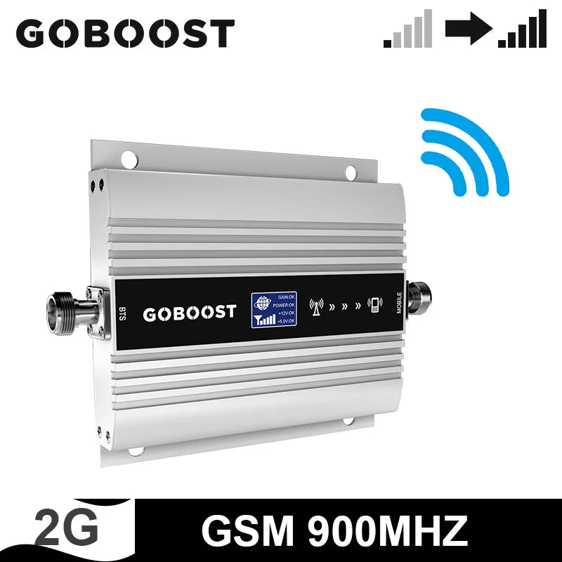 GOBOOST GSM 900 MHz Signal Repeater Cell Phone 2g Network Signal Booster Mobile Phone Amplifier