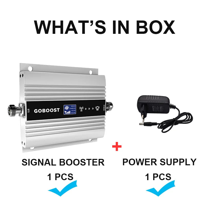 GOBOOST GSM 900 MHz Signal Repeater Cell Phone 2g Network Signal Booster Mobile Phone Amplifier