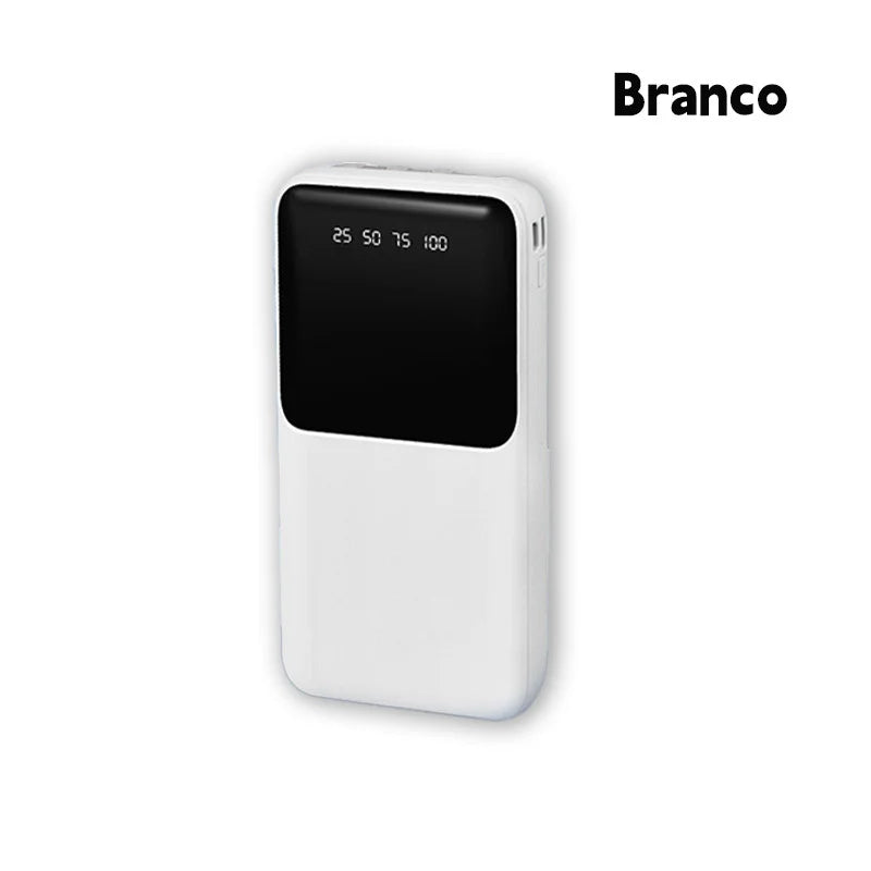 Power Bank 20000mAh Recarga Ultra Rápida Com 4 Portas USB e Display Digital Carregador Portátil Para Múltiplos Dispositivos