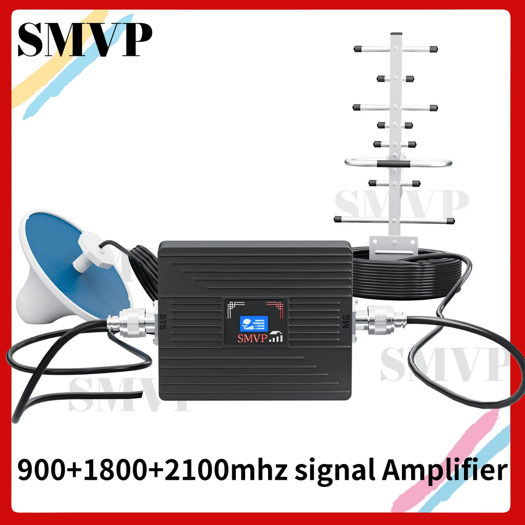 SMVP Cellular Signal Amplifier 2G 3G 4G Cellular Amplifier GSM 700 900 1800 2100MHZ Mobile Signal Booster Repeater GSM Repeater
