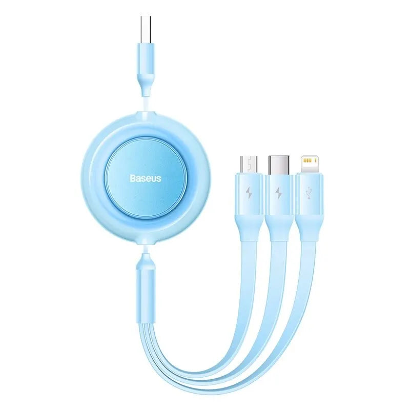 Baseus 3 in 1 Retractable USB Cable for iPhone Charger Fast Wire Charging Cable For Android Phone Type C For Xiaomi Samsung