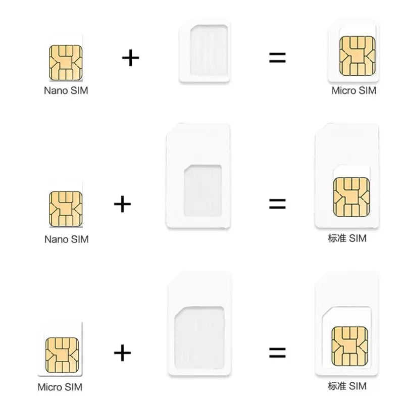 Nano SIM Card to Micro Adapter 4 In 1 SIM Convert Micro Sim Adapter With Eject Pin For IPhone Samsung Mobile Phone Accessories