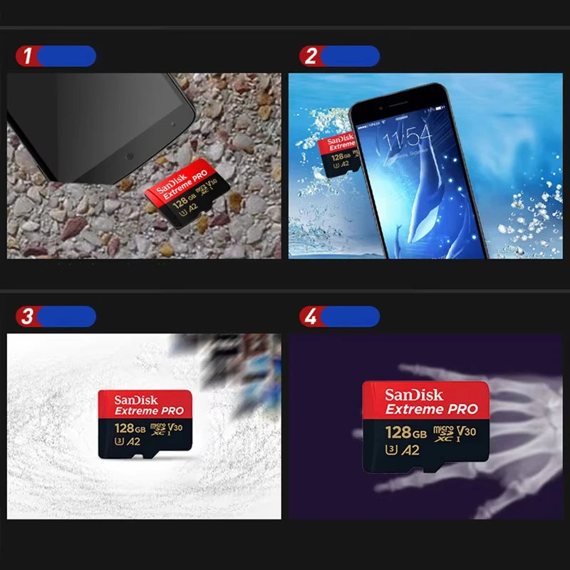 SanDisk Extreme PRO Micro SD Card 128GB 64GB 32GB 512GB 256G 400G Micro SD 1TB Flash Memory Card SD U3 4K V30 Microsd TF Cards
