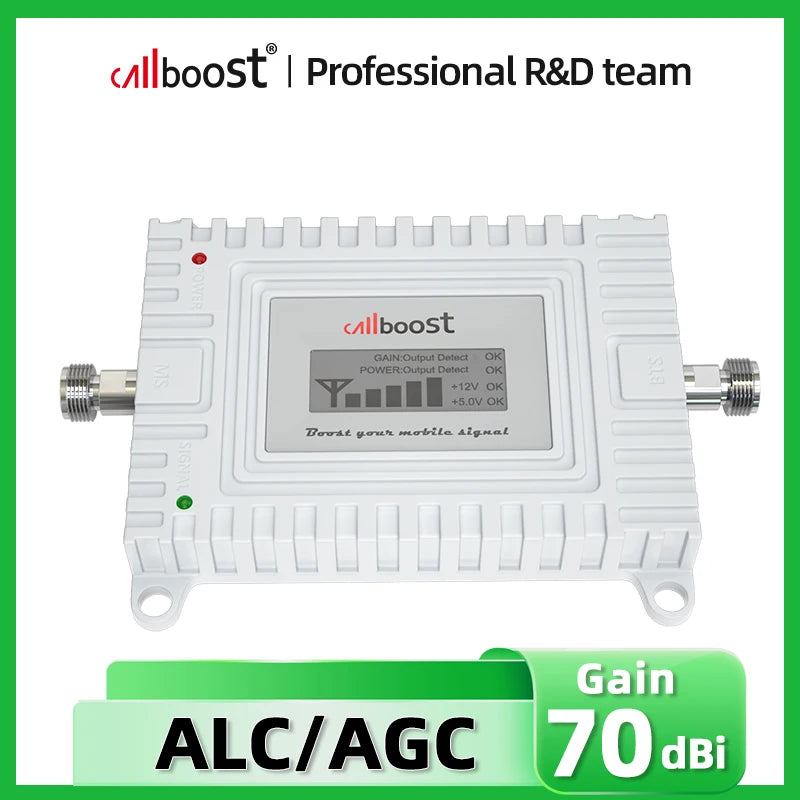 70dB Gain GSM 4G LTE 700mHz Mobile Cell Phone Signal Repeater DCS 2G 3G Signal Amplifier GSM Cellular Signal Booster