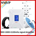 SMVP Fullset Tri-Band Band8/3/1 900/1800/2100 Amplifier GSM WCDMA UMTS LTE 900Mhz 1800MHz 2100MHz Booster Repeater +360 Antenna