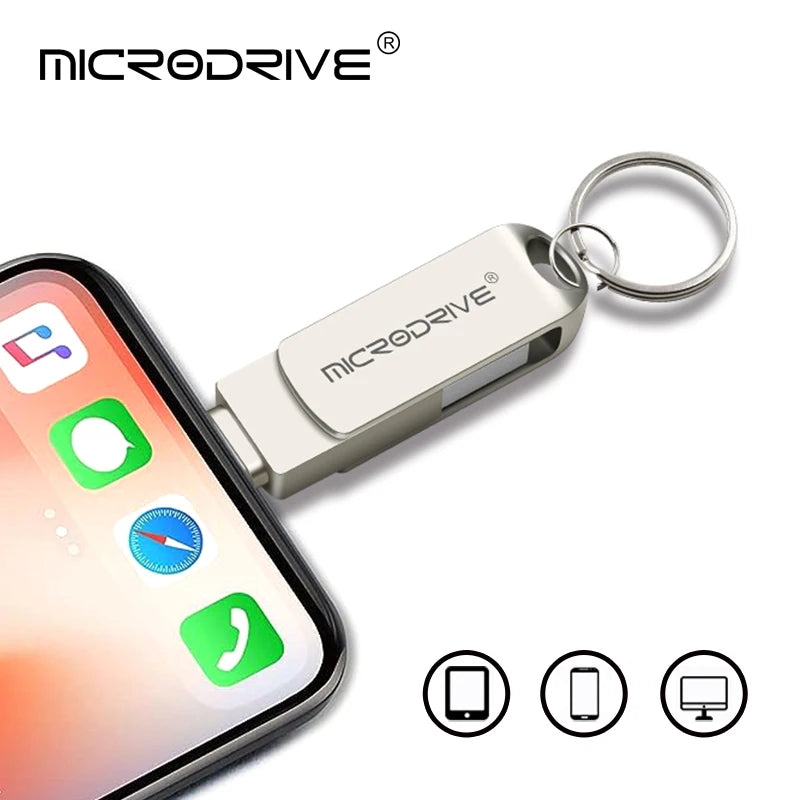 For iphone/ipad/OTG flash drive memory stick pendrive mobile Micro USB Flash Drive 32GB 64GB 128GB 256GB pen drive usb3.0