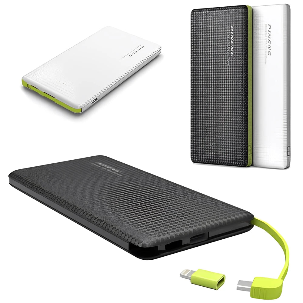 Power Bank 10000mAh Portátil Carregamento Rápido Compacto Leve Bateria Externa Para Celular Emergência