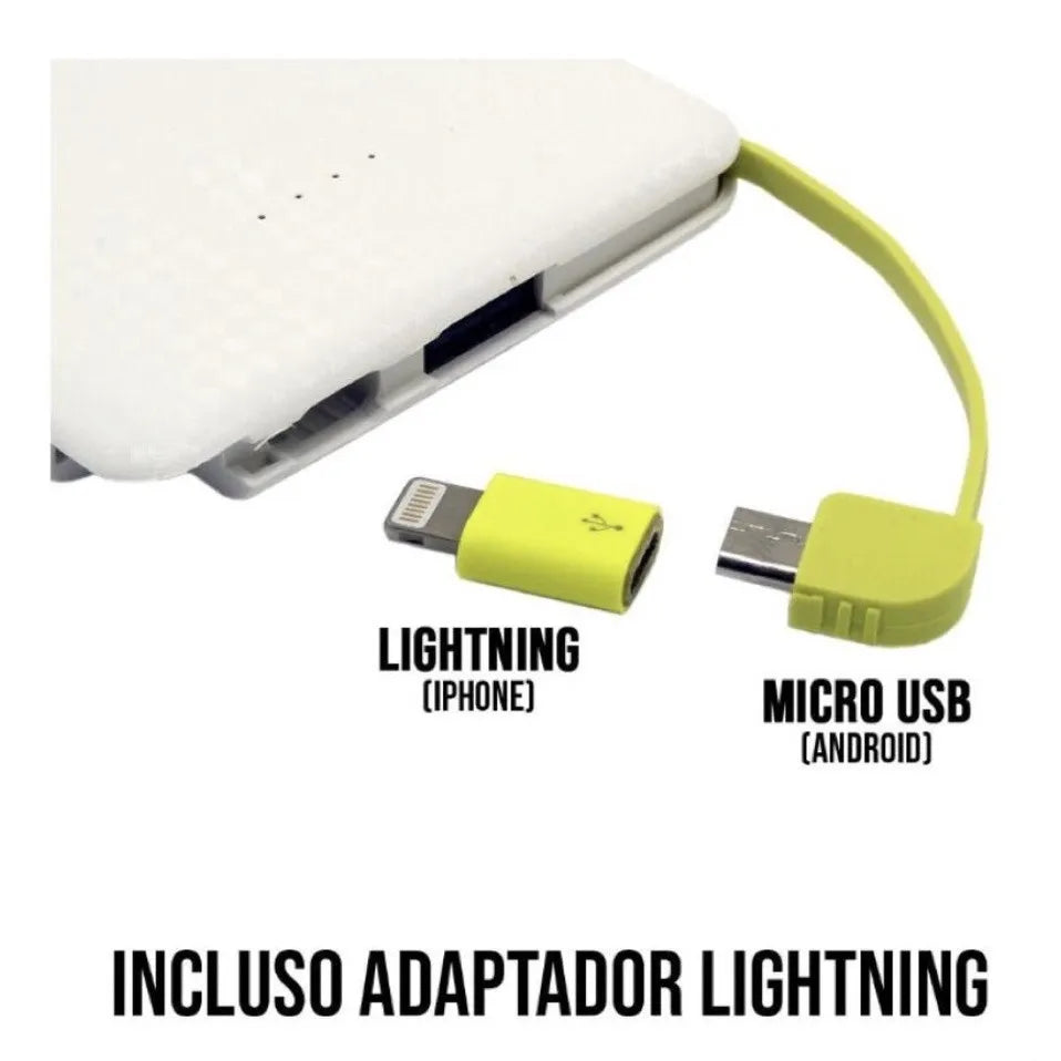Power Bank 10000mAh Portátil Carregamento Rápido Compacto Leve Bateria Externa Para Celular Emergência