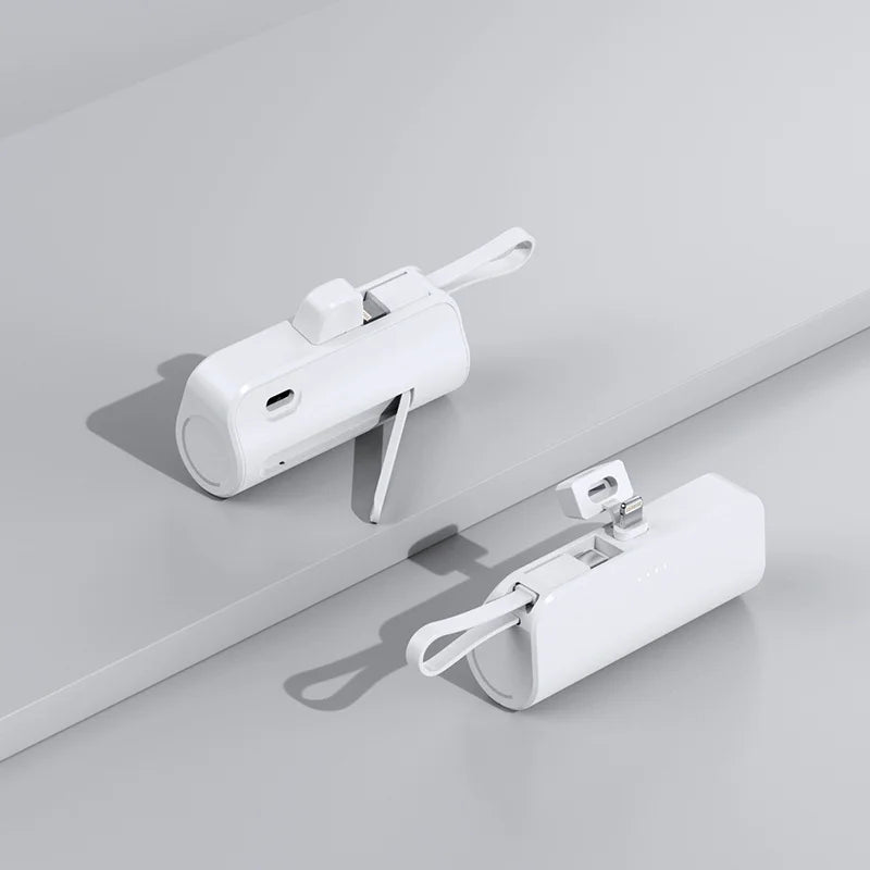 10000mAh Mini Power Bank With Fast Wireless Charging and Embedded Cable For Day and Work In Office