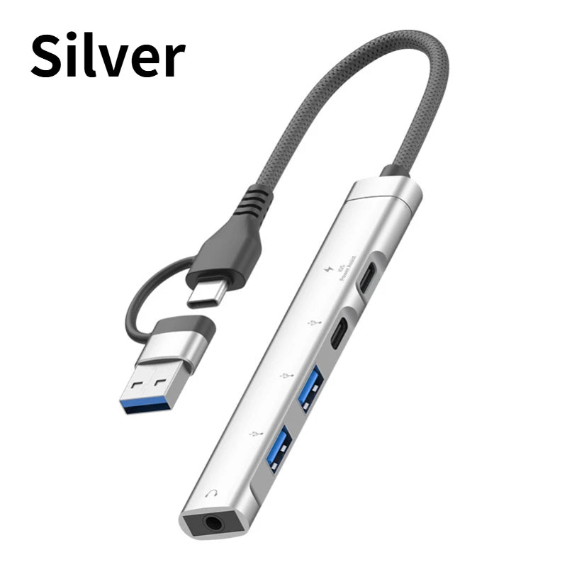 USB+Type-C To 3.5mm Audio Adapter OTG USB hub to Laptop Universal Computer Docking Station Splitter, for pc multiport Adapter