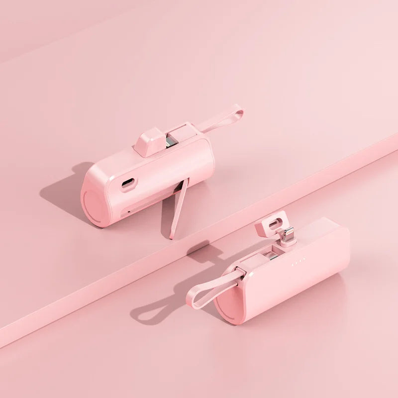 10000mAh Mini Power Bank With Fast Wireless Charging and Embedded Cable For Day and Work In Office