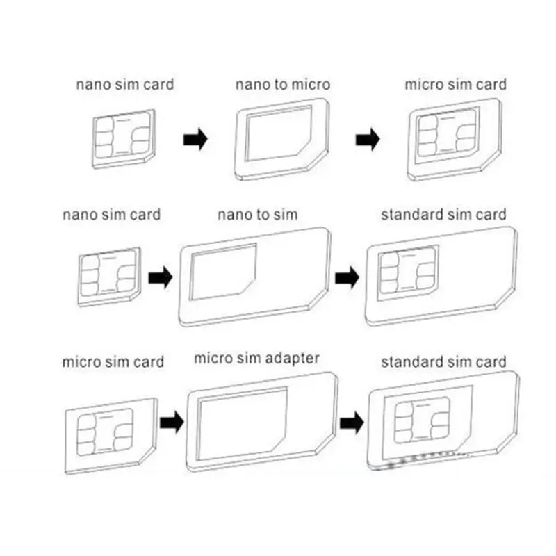 Nano SIM Card to Micro Adapter 4 In 1 SIM Convert Micro Sim Adapter With Eject Pin For IPhone Samsung Mobile Phone Accessories